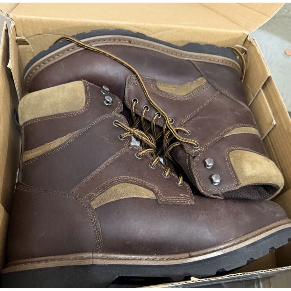 JOHN DEERE MENS WORK BOOTS, BROWN,  13W NS LACE‎ UP, JD8194